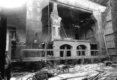 Le chantier de construction de la chapelle en 1935