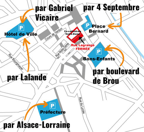 Plan rue Lagrange fermée itinéraires alternatifs
