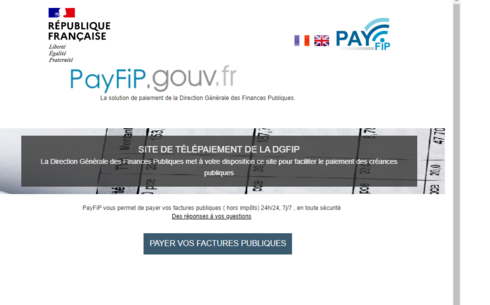 Capture d'écran portail Payfip.gouv.fr